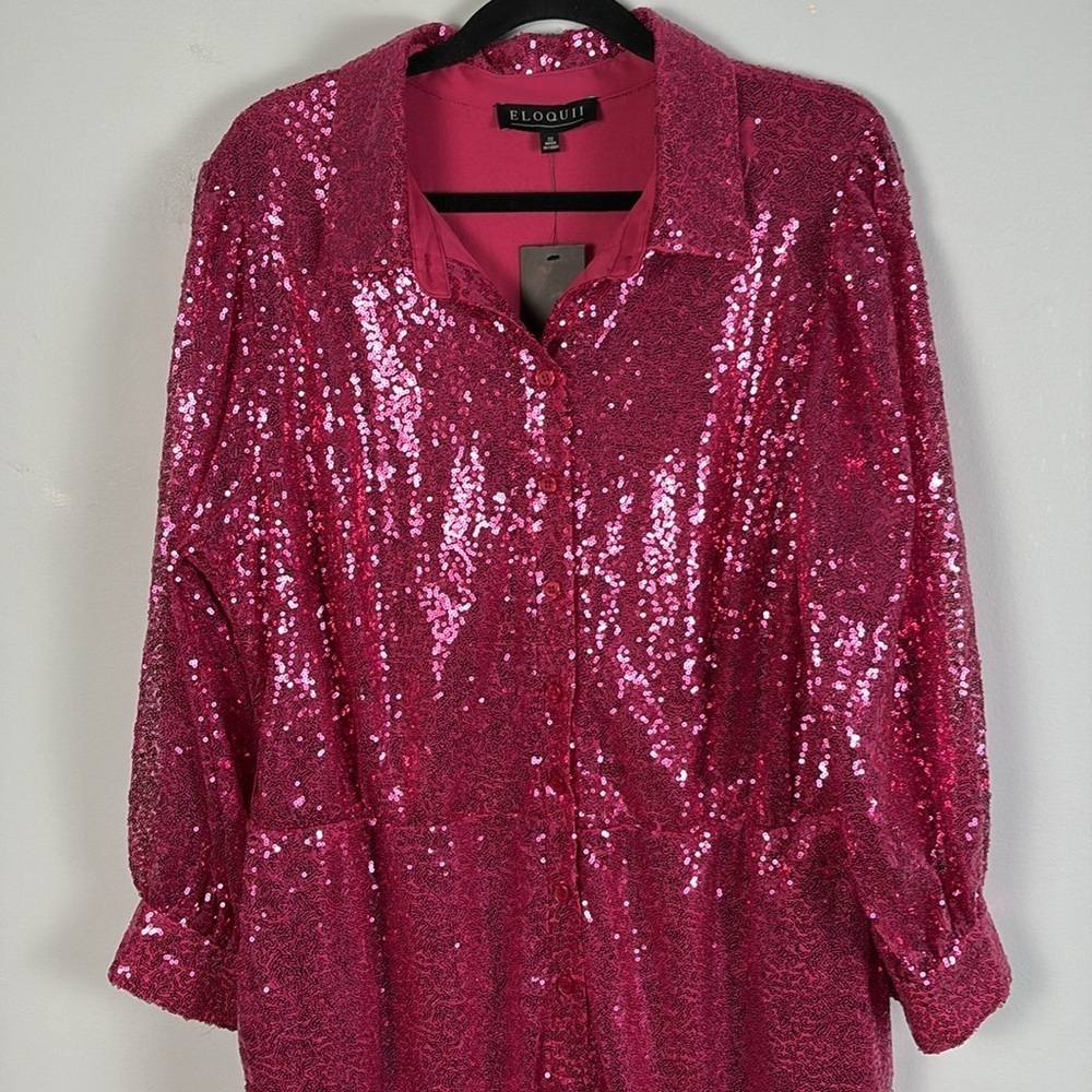 Sequin Jumpsuit With Collar size 22 - Picture 11 of 12